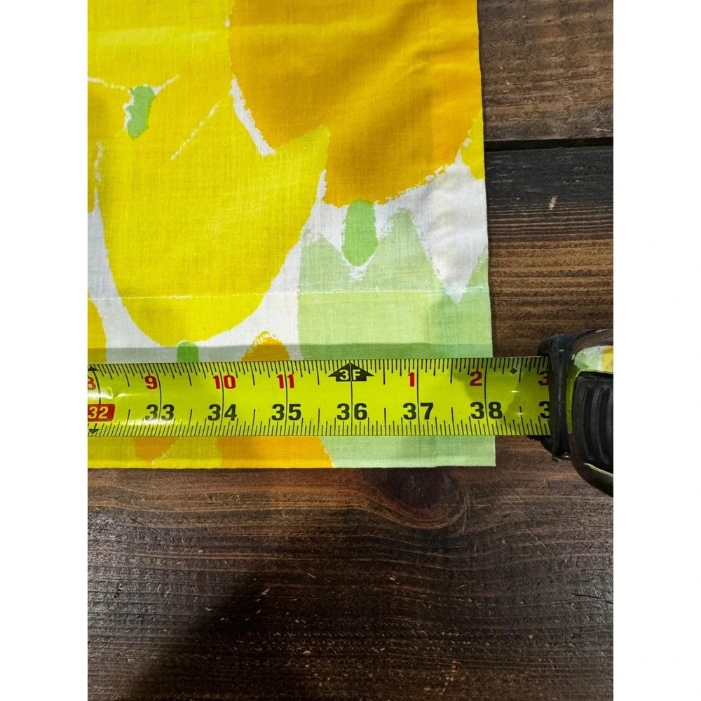 Vera Neumann Vintage Custom Curtain Panels 4 pc Yellow Orange‎ Tulip Floral